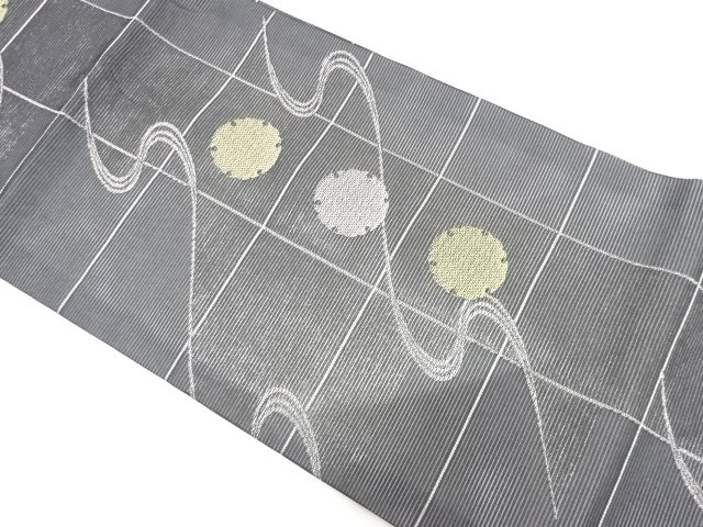 JAPANESE KIMONO / KIMONO FOR SUMMER SNOW WHEEL PATTERN WOVEN NAGOYA OB